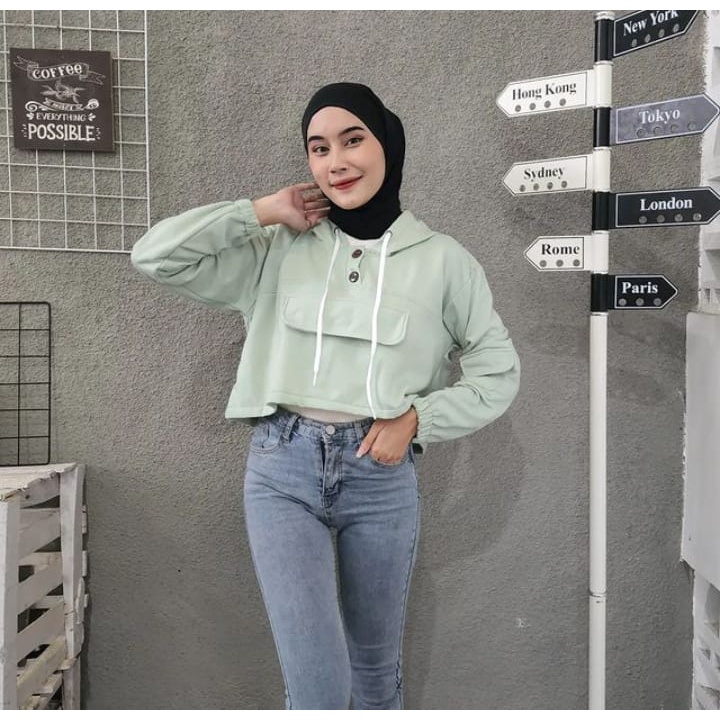 Sweater Wanita Grosir Berkualitas -Lalisa cropp