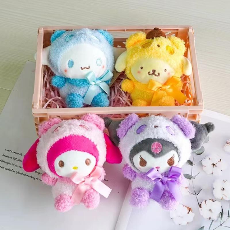 Sanrio Kawali Kuromi Hello Kitty My Melody Cinnamoroll Bantal Plush Liontin Mainan Boneka Boneka Lembut