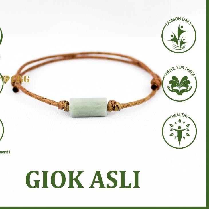 ♗ Gelang Tali Batu Giok Asli ➸