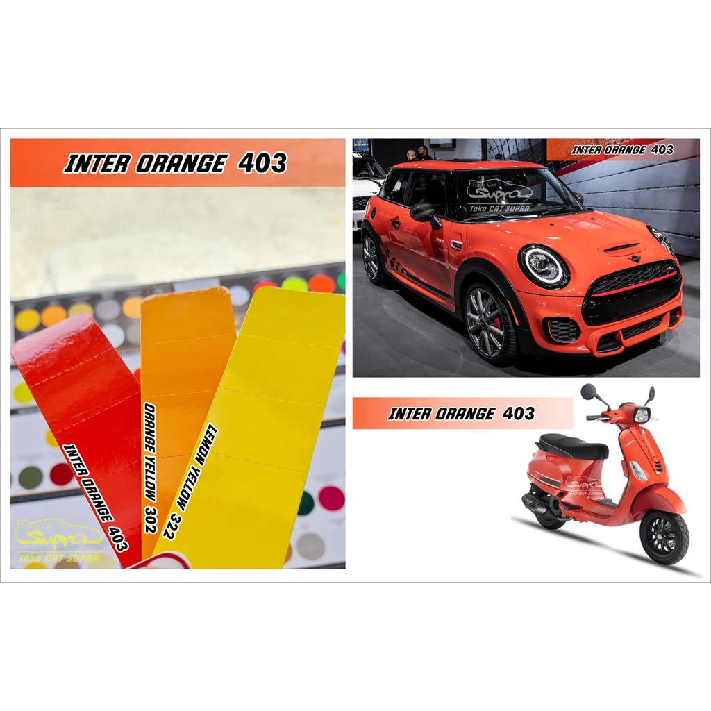 CAT INTER ORANGE, ORANGE YELLOW, LEMON YELLOW 200cc (1/4KG) MURAH BERKUALITAS