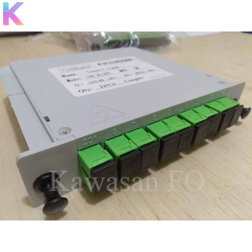 Splitter Box 1:8 SC APC ijo / Box Splitter 1 8 SC APC Lengkap Fiber Optik