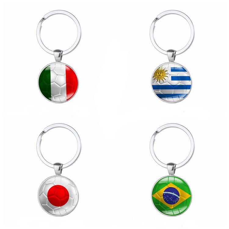 Gantungan Kunci Motif Bendera Negara Peserta Piala Dunia National Team Brazil Bahan Metal Untuk Souvenir