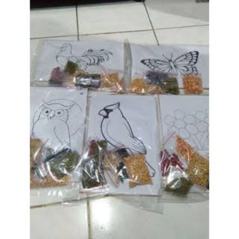 paket lengkap prakarya kolase biji bijian