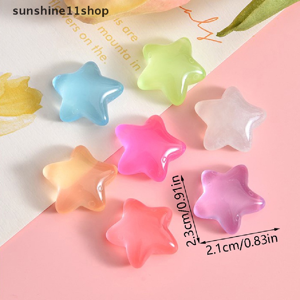 Sho 10Pcs Kartun Neon Bintang Laut resin Aksesoris Grosir manual diy Bahan headrope Aksesoris Rambut Ponsel Kulkas er N