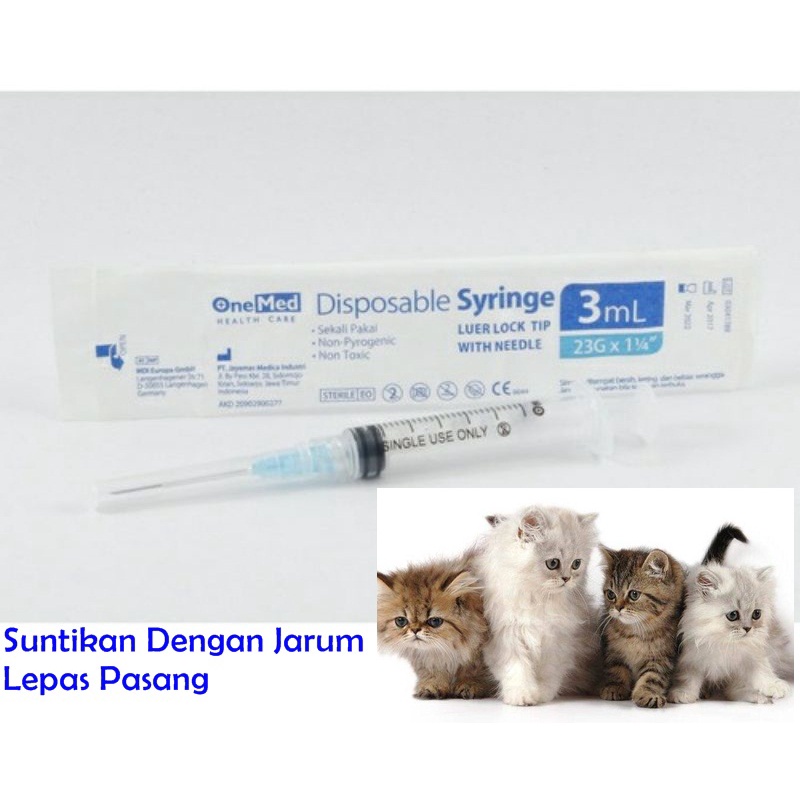 Syringe Spuit Spet Kucing Suntikan 3ml Sepetan Alat Bantu Minum Obat Vitamin Makan Susu Anjing Spluit