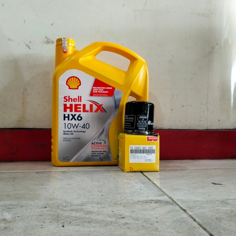 Paket Oli Shell Helix HX6 10W-40 + Filter Oli Avanza/ Xenia/ Rush