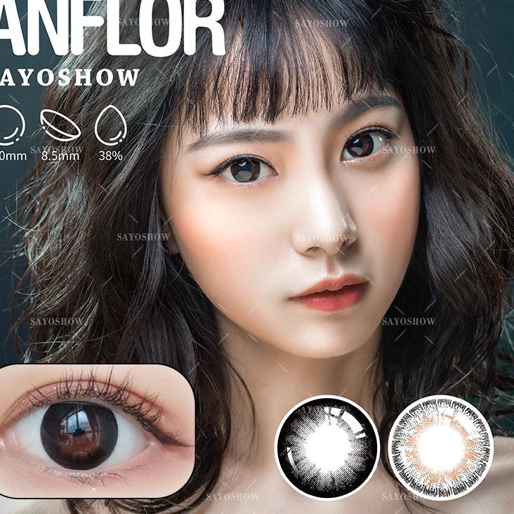 ➼ ✔️100% ORI SAYOSHOW ANFLOR Sepasang Soflen Hitam Minus 14 mm ( NORMAL S/D-8.00) Contact lens Softl