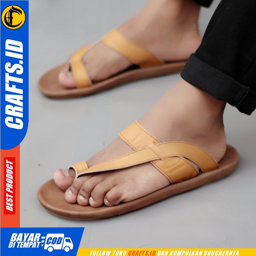 Sandal Jepit Pria Kulit Asli CRAFTS JAVIT