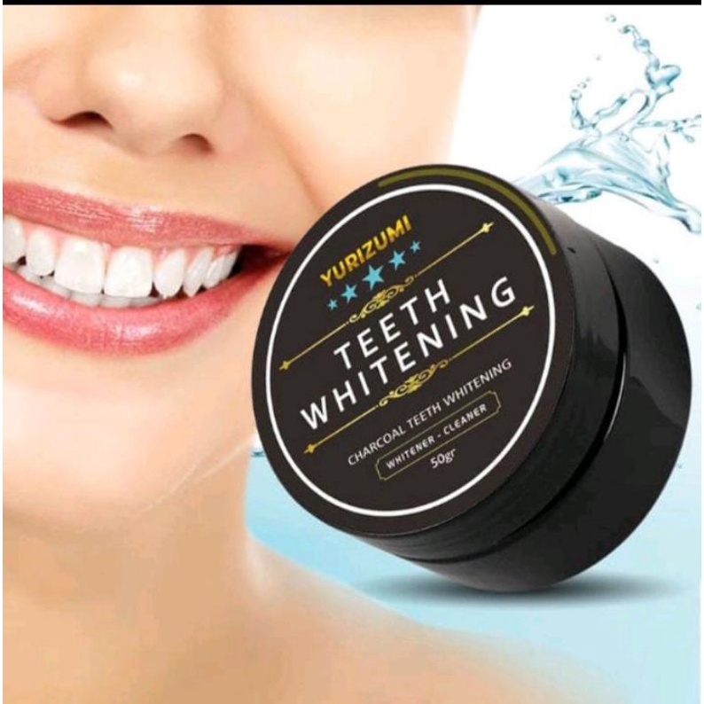 Teeth Whitening Charcoal Ori Activated Pemutih Gigi Kuning Alami Instant Permanen 50gr