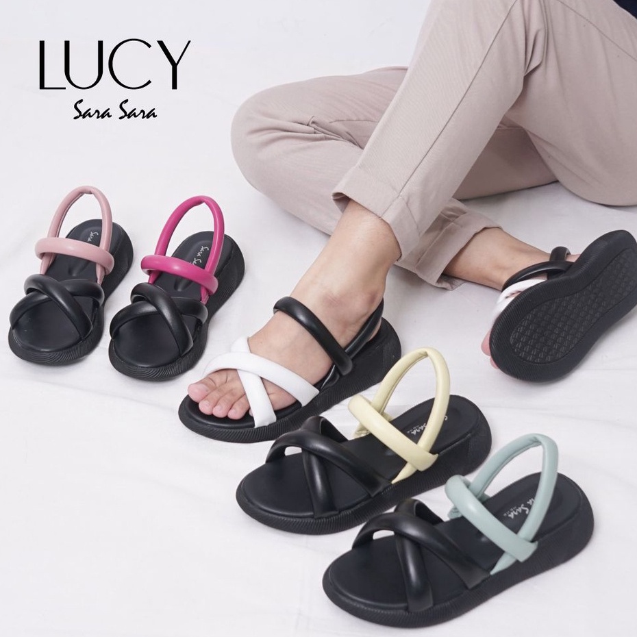 Sara Sara LUCY TG Sandal tali anak tanggung sendal flat casual anak perempuan model gladiator tali belakang sol karet tanpa hak size 31 - 35 kekinian