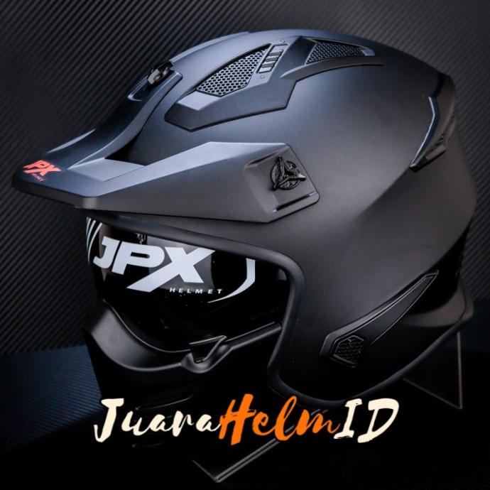 JPX HELM MX726R SOLID / BLACK DOFF / MX726 R CROSSOVER MX 726R