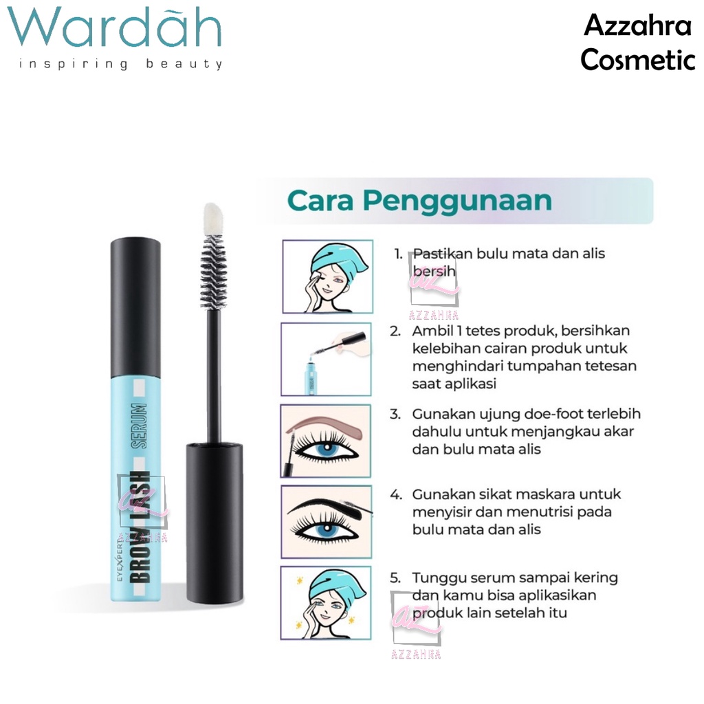 Wardah EyeXpert Brow Lash Serum 10 ml - Serum Bulu Mata dan Alis, Panjang dan Tebal dalam 14 Hari, Menutrisi dan Menguatkan