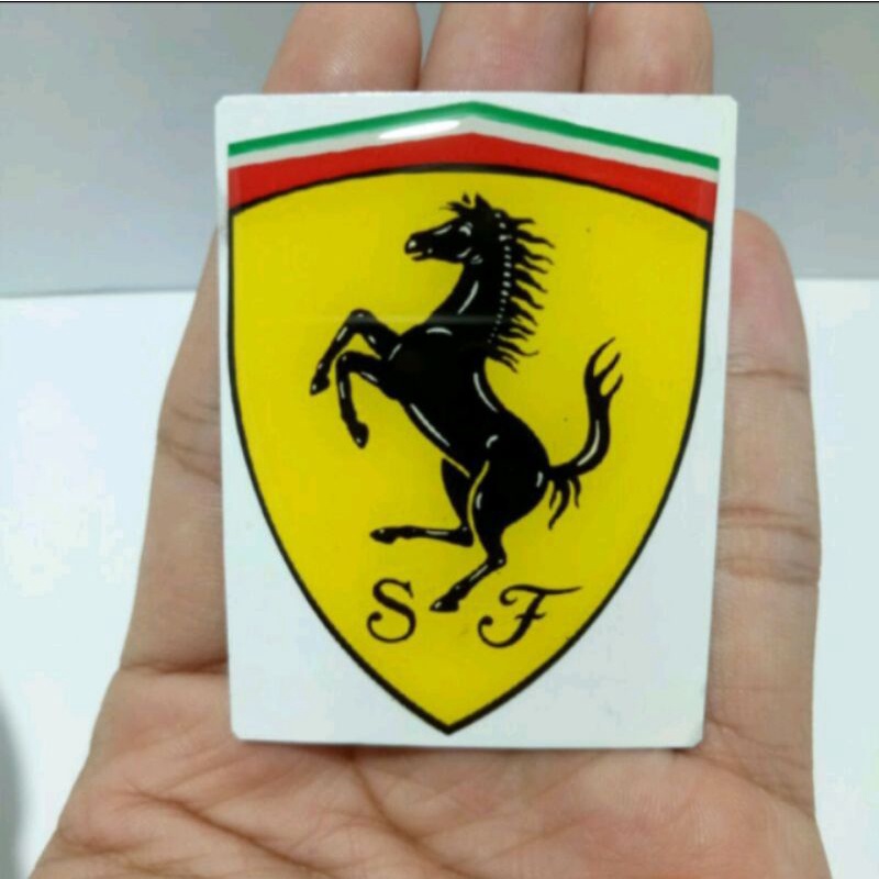 stiker timbul resin lentur logo ferrari