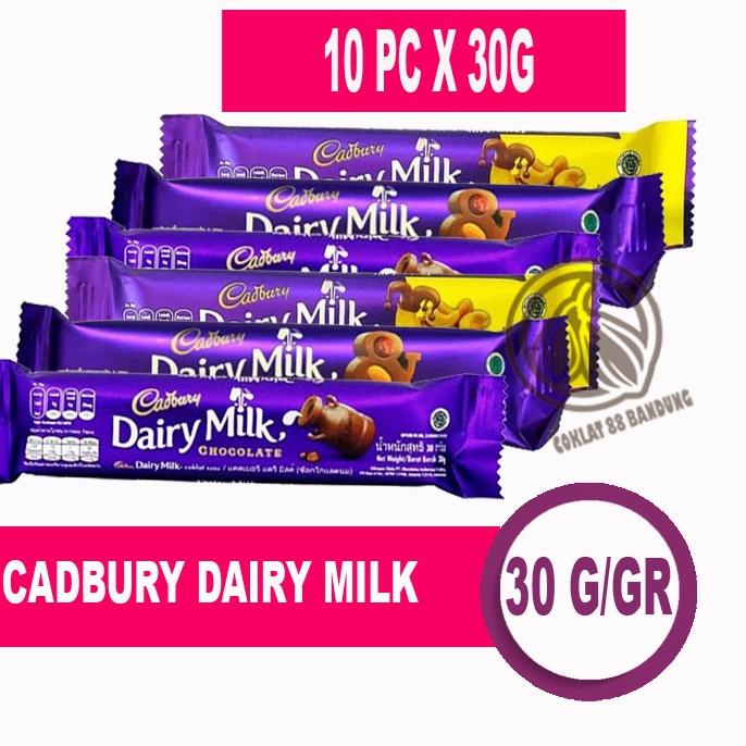 

♩ CADBURY DAIRY MILK 30GR ISI 10 PCS, COKELAT CADBURY 30 GRAM 30 gr ✱