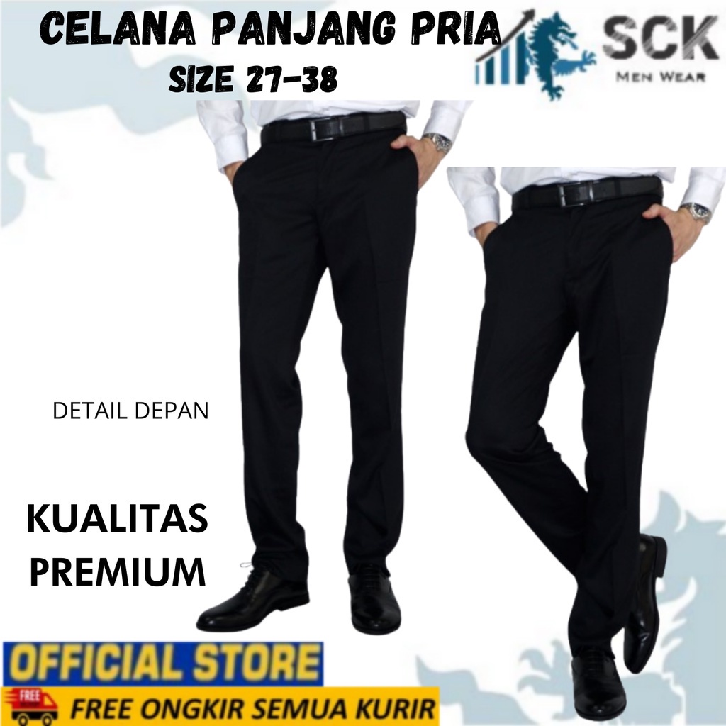 SCK - Celana Panjang Pria BOSS Jeans ukuran 29-38 / Celana Kerja Pria Basic Formal - sckmenwear GROSIR