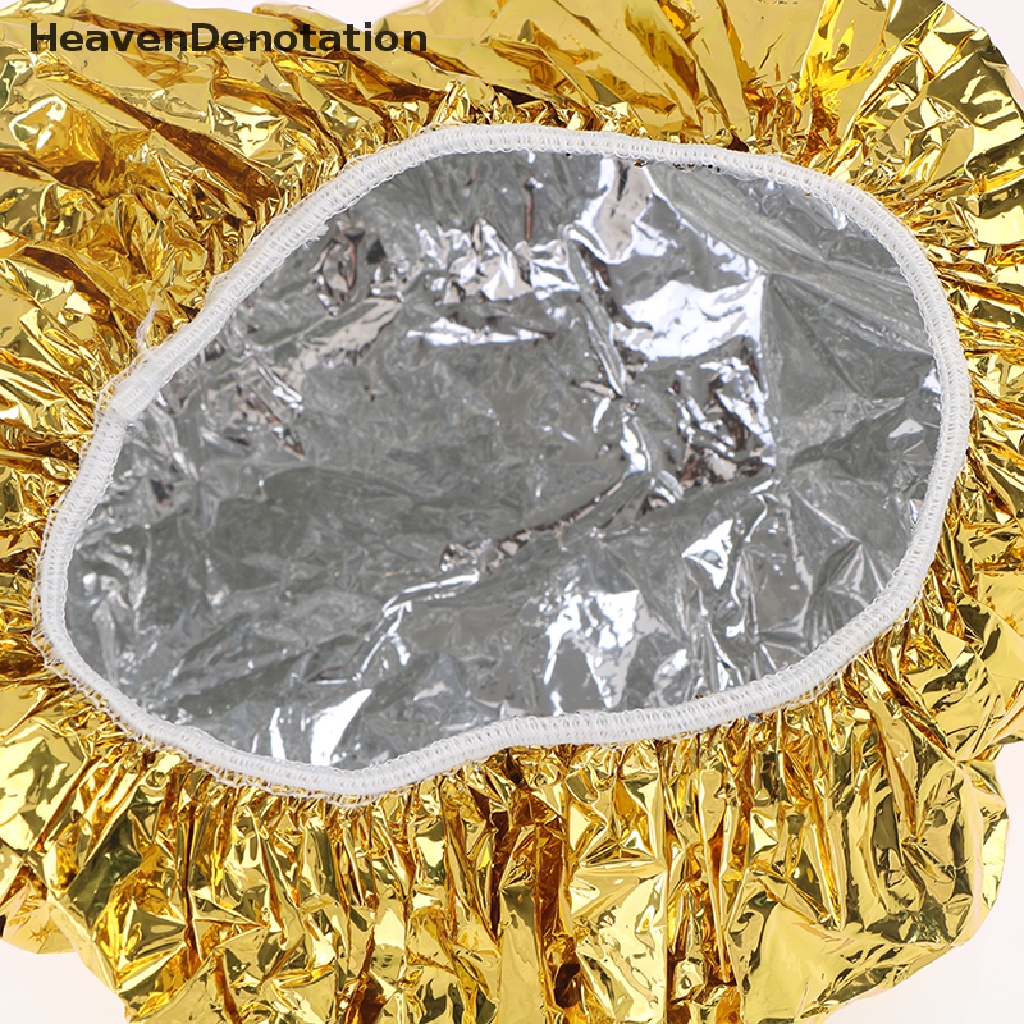 [HeavenDenotation] Shower Cap Peredam Panas Aluminium Foil Hat Topi Mandi Elastis Untuk Wanita HDV