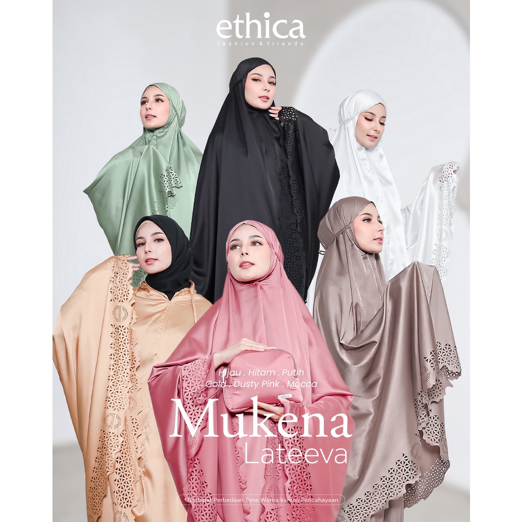 Mukena Lateeva By Ethica Silky Extra Soft Premium Polos Mukena Dewasa