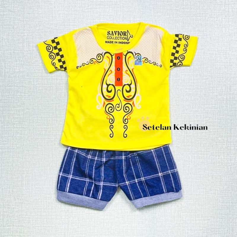 [GRATIS PECI] Setelan Baju Anak Cowok Usia 6bulan-12bulan Set Bayi Laki Laki Keren Kekinian Kasual Bisa COD Kokoh Baju Idul Fitri Hari Raya Muslim