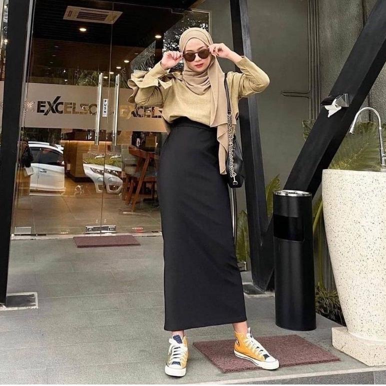 《packingaman》 ROK SPAN TANPA BELAHAN/ROK SPAN SCUBA PREMIUM