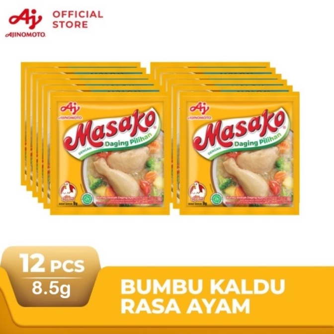 

Masako® Bumbu Kaldu Penyedap Rasa Ayam Kemasan 8.5g x 12 pcs ORIGINAL