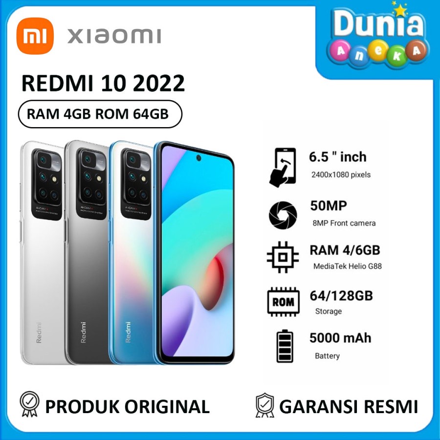 XIAOMI REDMI 10 2022  - GARANSI RESMI XIAOMI ORIGINAL