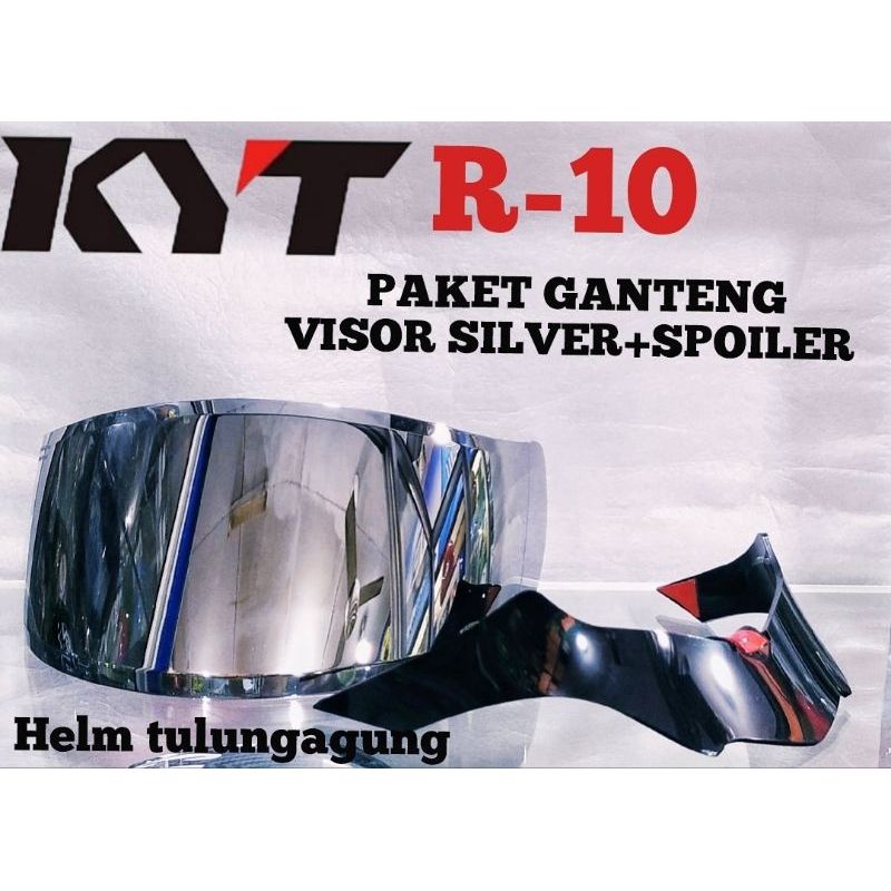 PAKET FLAT VISOR KYT RC7 + SPOILER KYT RC7 / KYT R10 /KYT K2RIDER / GRATIS STIKER