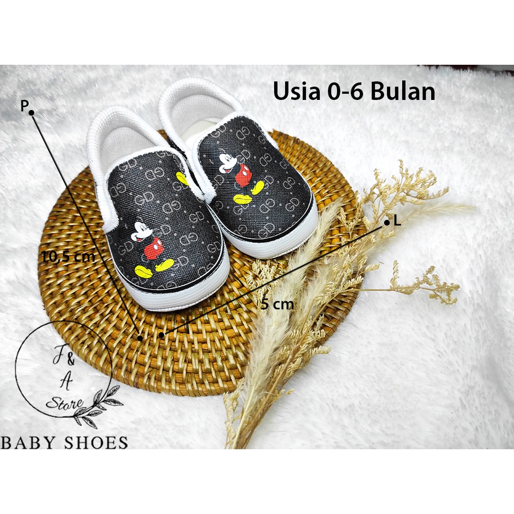 Baby Shoes Mickey GD / Sepatu bayi Mickey SlipOn / Sepatu Bayi Murah