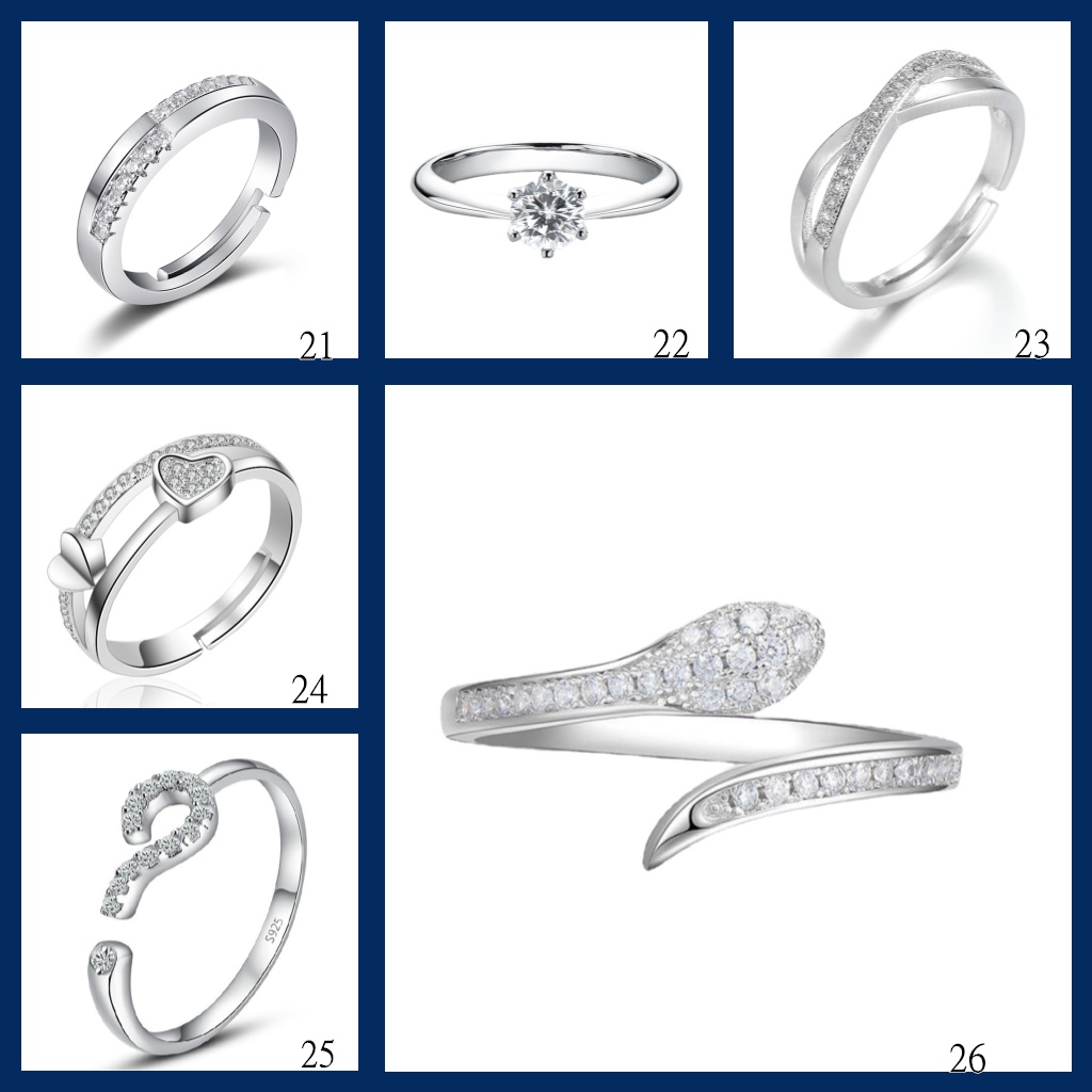 Goldkingdom Fashion Perhiasan Aksesoris Ready Stock Ins Kreatif Pin Pentacle Punk Kupu-Kupu Elk Ular Cincin Adjustable Mosanne Berlian Pertunangan Hadiah Ornamen