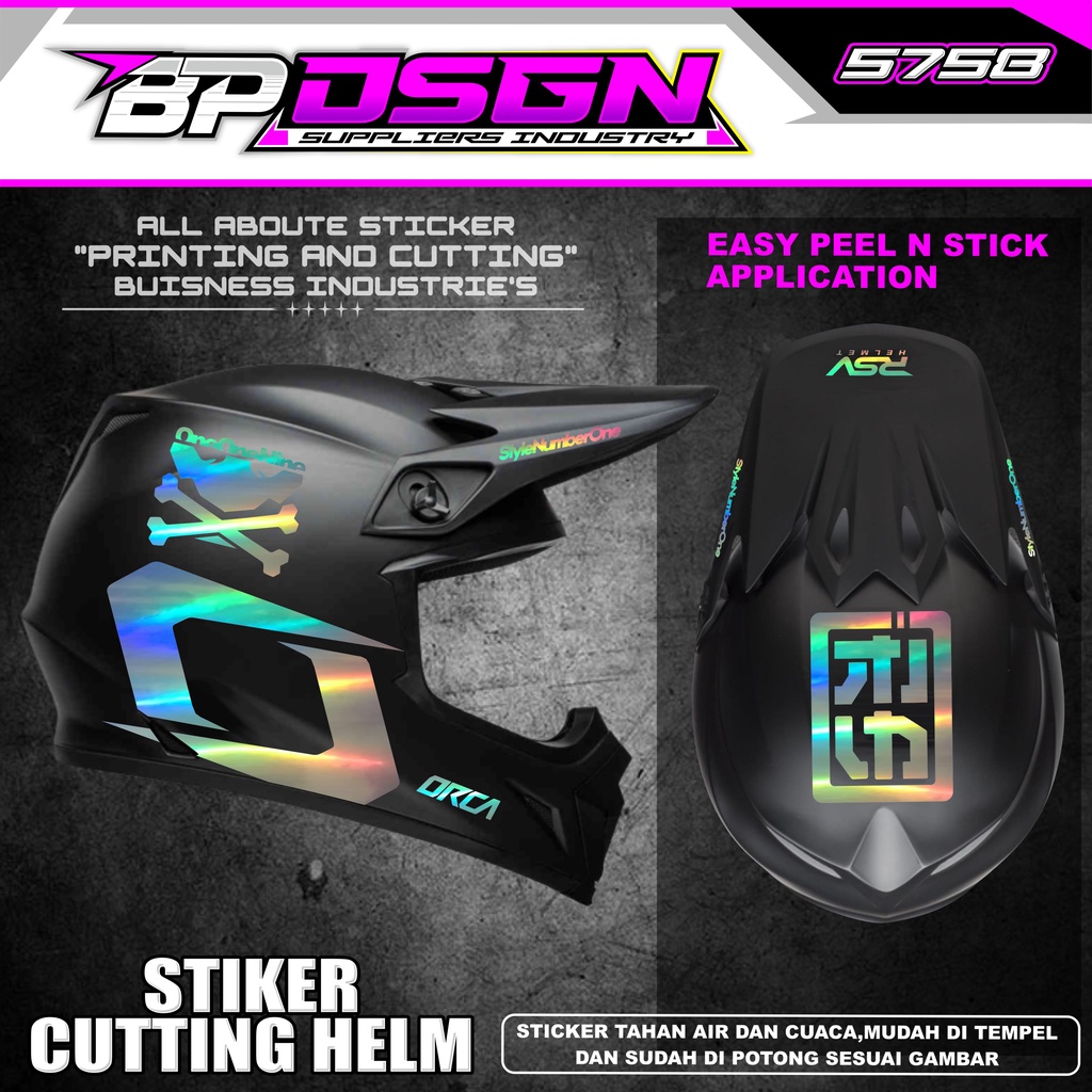 Sticker Cutting Helmet Trail - Stiker Helm Trail - Cutting Sticker Helm Trail ORCA BP.01