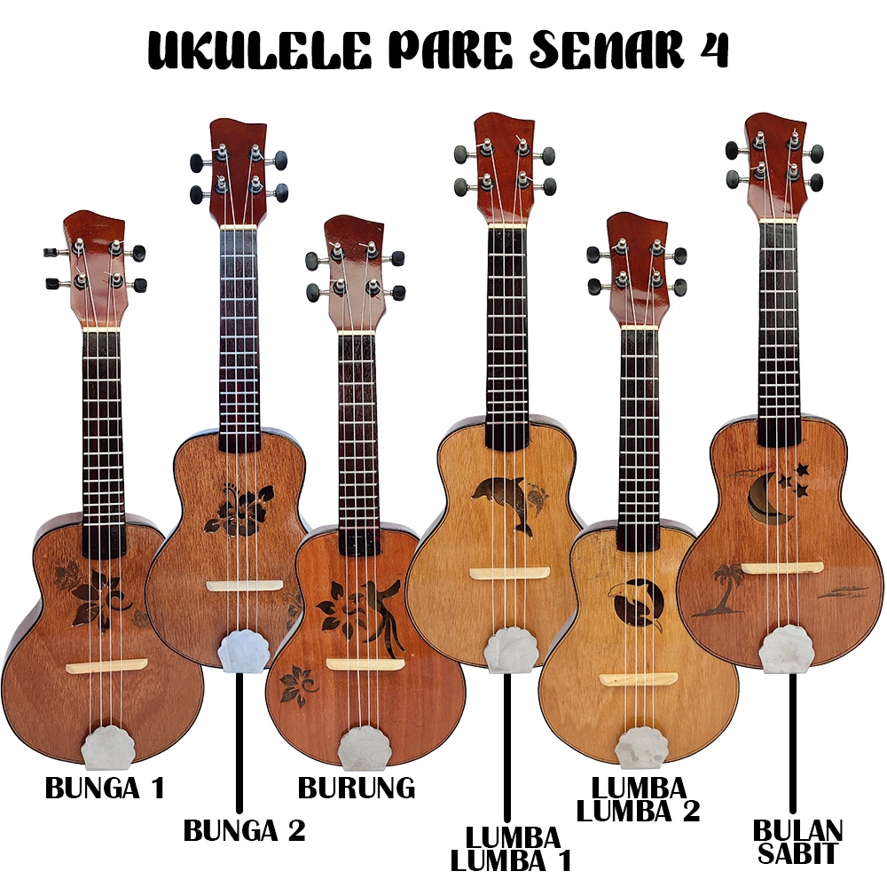 Ukulele pare motif senar 4 dan senar 3 Terbaru