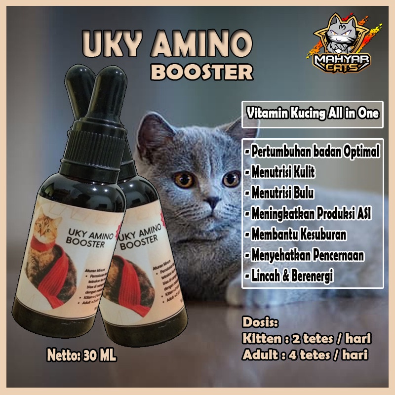 Vitamin Kucing Super Booster UKY AMINO BOOSTER - Vitamin Daya Tahan Tubuh Kucing Kebal Virus - Vitamin Imun Kucing – Vitamin Bulu Kucing – Vitamin Kesuburan