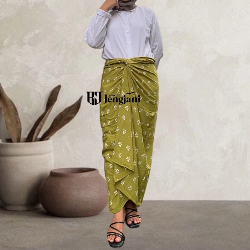 Rok Lilit Jumputan Shibori Melati | Rok Lilit Kekinian Seragam Kondangan