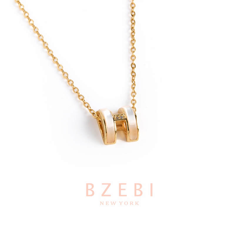 Bzebi Kalung Emas 18k, Kalung Baja Titanium, Kalung Liontin Berlian, Anti Karat, Aksesoris Fashion Wanita Perhiasan Gaya Korea, Hadiah Ulang Tahun Dengan Kotak Eksklusif 1122n
