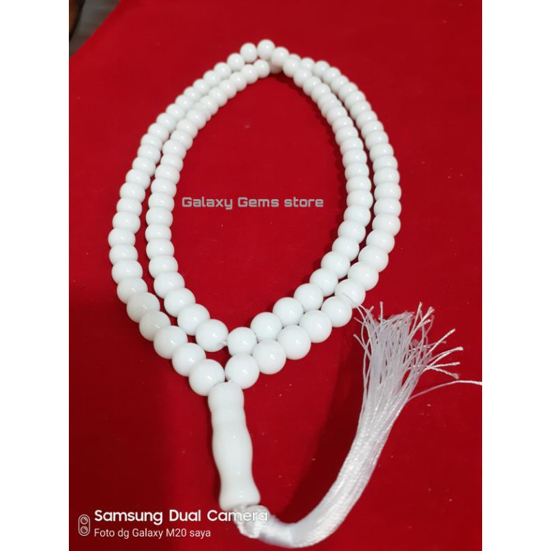 tasbih batu giok putih salju 99 butir