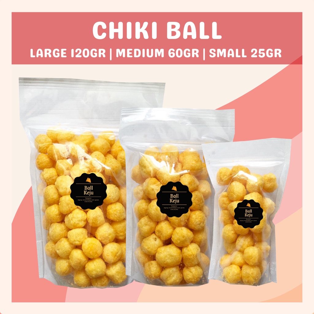 [DELISH SNACKS] Ball Cokelat / Keju / Balado (L) 120gr / Snack Cemilan Camilan Chiki Ciki Ball Enak Gurih