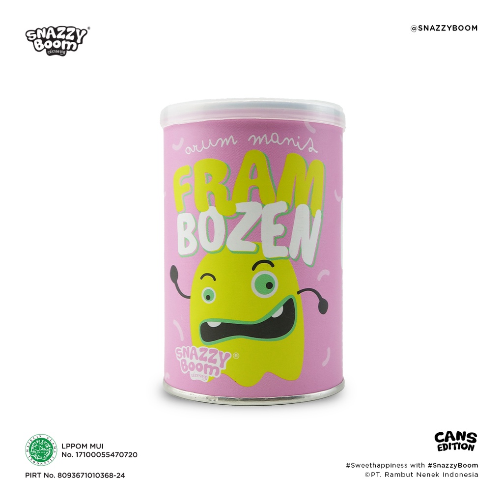 

Snazzy Boom Frambozen Cans Edition - Arum Manis / Gulali / Rambut Nenek / Arbanat / Cotton Candy