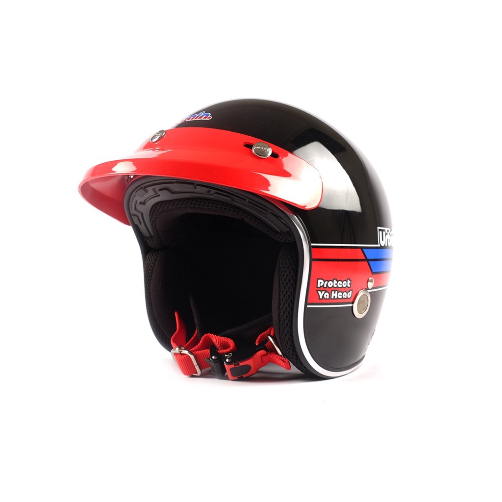 URBAIN Helm Retro New Grand Hitam Pria Astro