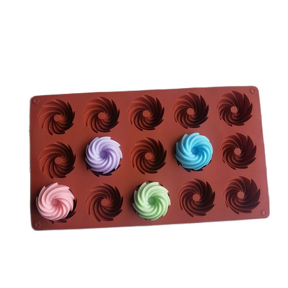 R-FLOWER 15rongga Mini Spiral Shaped Craft Clay Tools Handmade Cetakan Coklat