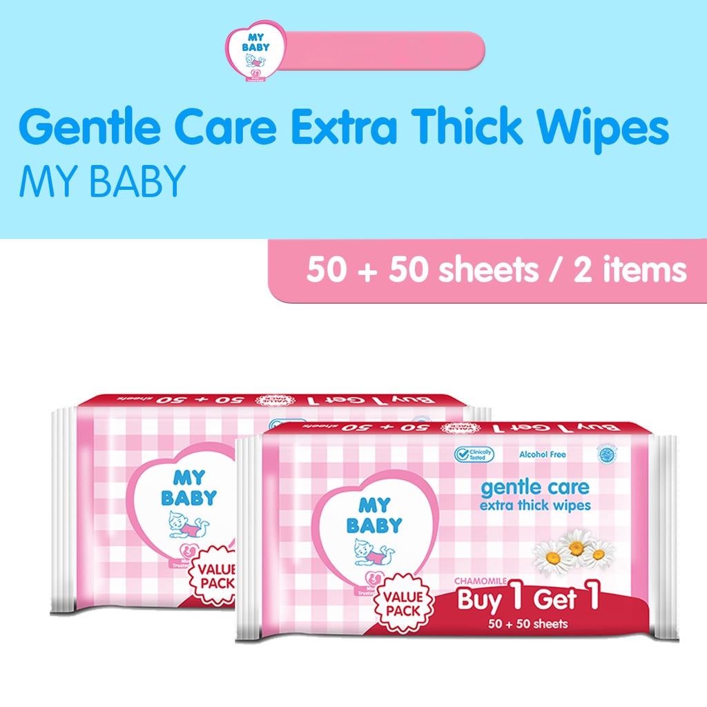 ★ BB ★ My Baby Thick Wipes Extra Care 50+50s Gentle Care - Bundle Pack