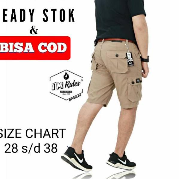 Rekomendasi I&M RULES ORINAL Cargo Pendek Distro Pria warna Mocca Coklat muda celana pendek cargo co