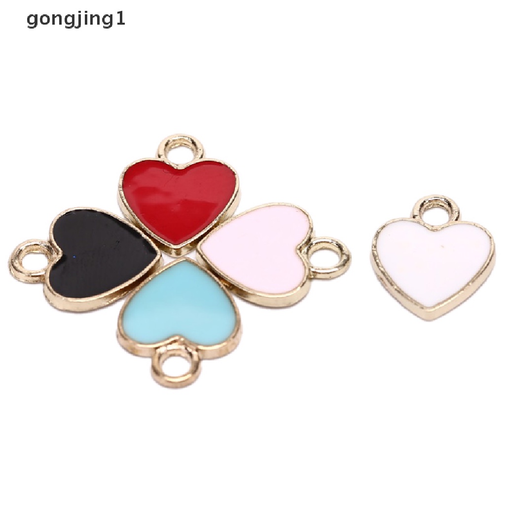 GGG 20Pcs / Set Enamel Alloy Love Heart Ch Pendant DIY Craft Jewelry Making Gift ID
