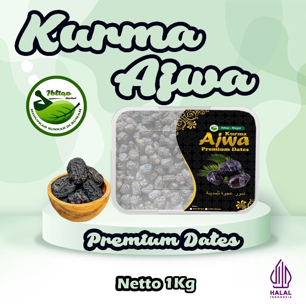 

kurma ajwa/nabi almadinah 1Kg I Kurma Ajwaliah original Asli