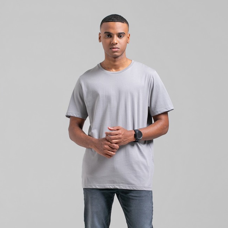 3Second Original Kaos Polos Lengan Pendek 100% Cotton Combed 30s Katun Tshirt Basic Pria Abu 700922