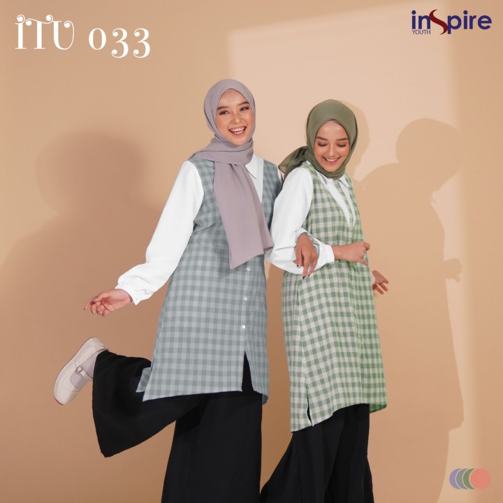 Tunik Inspire Youth ITU 033 Terbaru / Lilac-Peach-Light Grey-Sage / Fashion Muslim Tunik Inspire Youth