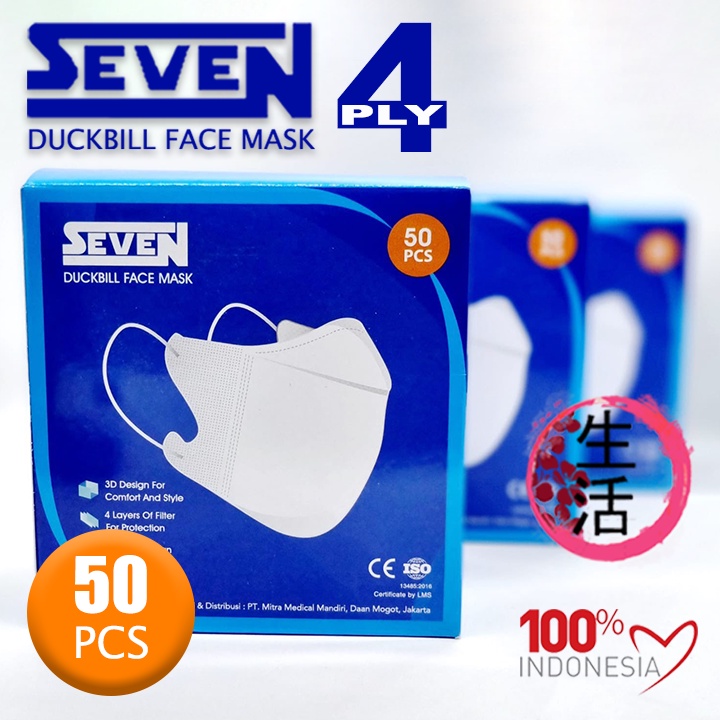 Masker Seven Duckbill 4ply 50pcs