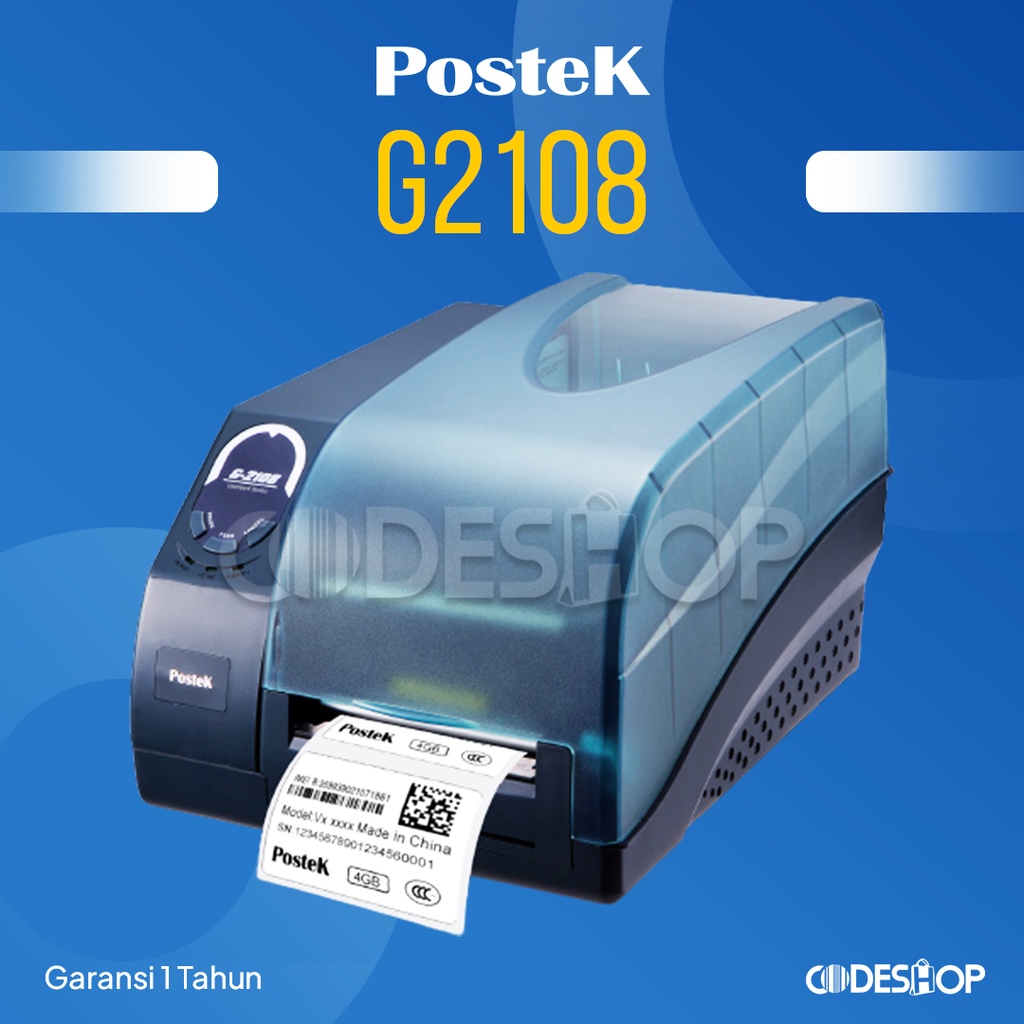 BARCODE PRINTER POSTEK G 2108 - PRINTER LABEL BARCODE POSTEK G2108 TERLARIS