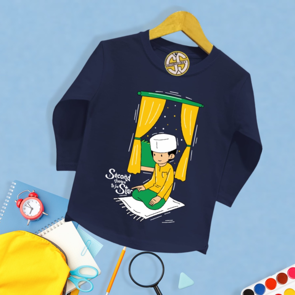 Secondstar baju anak Laki-laki Kaos oblong lengan panjang islami