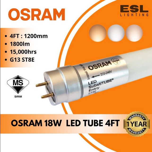 LAMPU T8 LED TUBE OSRAM SubstiTube Eco 18w/1200mm