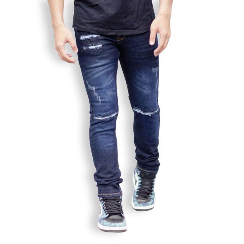 Wisdom Denim Pants Slimfit Wisker Ripped Aksen Selvedge Original