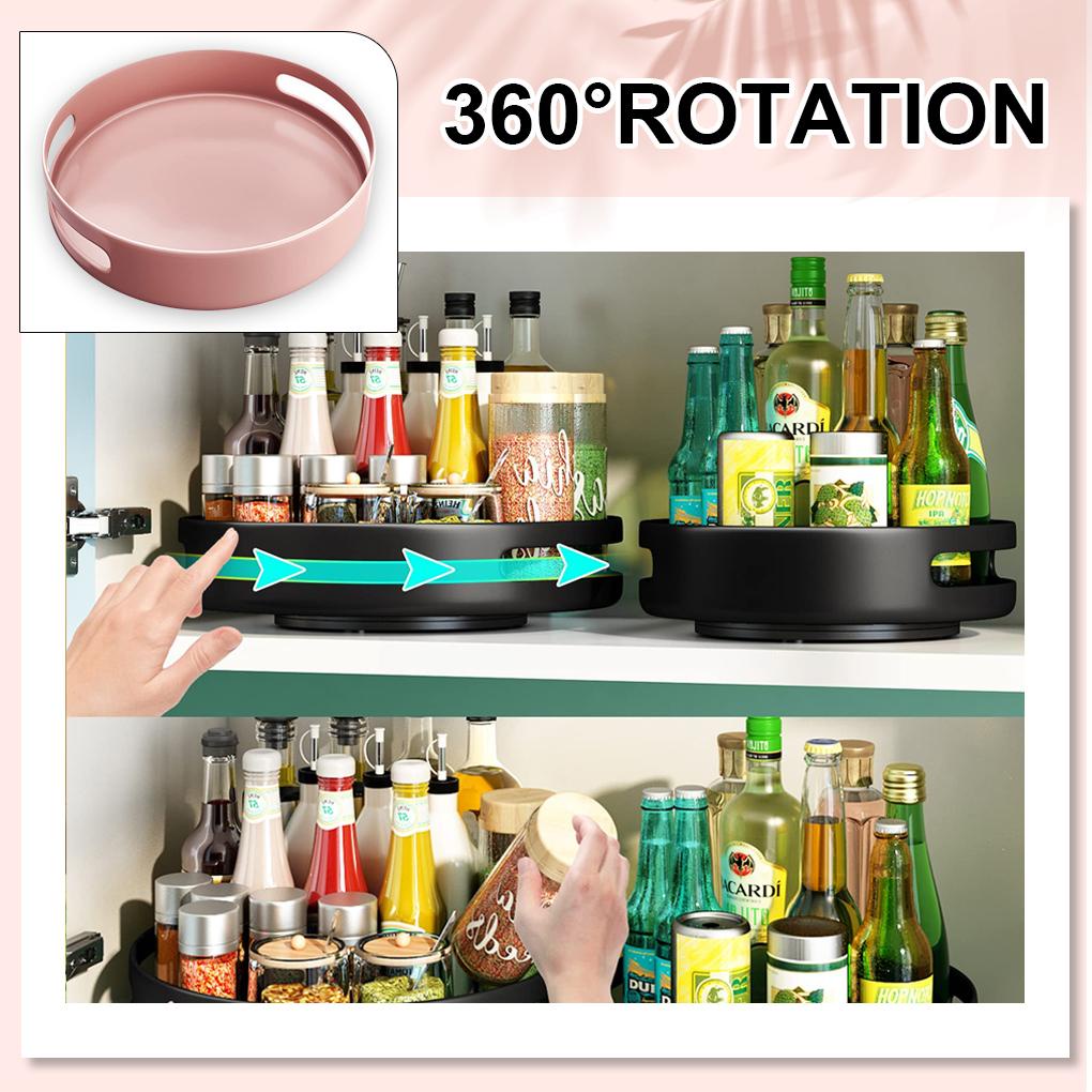 Rak Putar Garam Minuman Meja Putar Rak Non-slip Organizer Kamar Tidur Ruang Makan Dapur Gadget Tray Perlengkapan Rumah Tangga